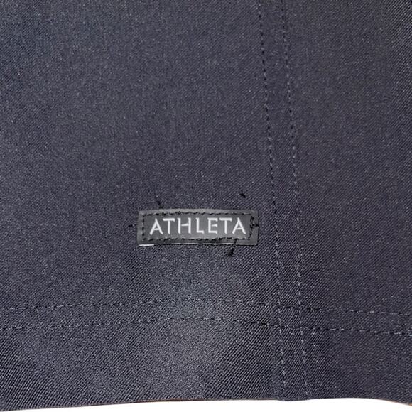 Athleta Casual Athletic Pants Jet Black with Faux Leather Trim Size 12 - Picture 7 of 12